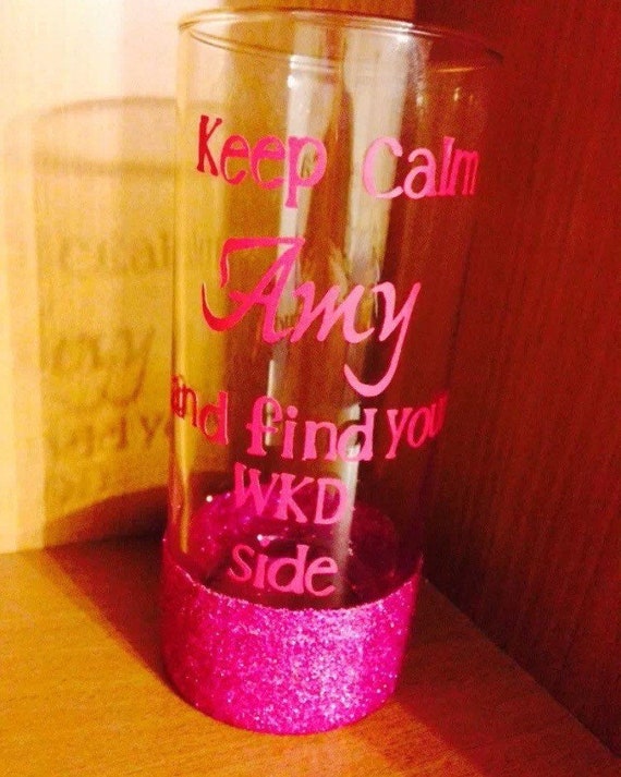 Personalised WKD / Vodka Glitter Hi-Ball Tumbler Glass, Birthday Gift, Anniversary Gift, Christmas Gift, Secret Santa Gift, Celebration
