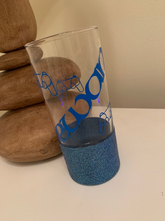 Personalised Gaming Glitter Hi-Ball Tumbler Glass, Gaming, Drinking glass, kids glass, drinking cup