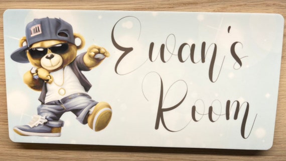 Personalised Childs Cool Bear Door Sign | Baby Room | Toddler Room | Infant Room | Childs Room | Bedroom Sign | Play Room Sign |