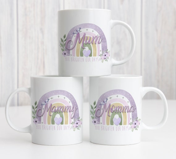 Personalised Rainbow Mug or Coaster | Birthday Gift | Hot Chocolate Mugs | Mother Day Gift | Secret Santa | Christmas Gift l Mug and Coaster