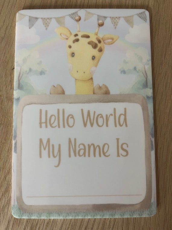 Baby Giraffe Baby Milestones | Acrylic | Handmade | Personalised | Welcome to the World | 1-12 Month Milestones | 1st Smile | 1st Tooth |