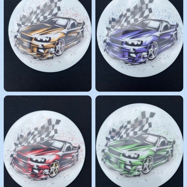 Handmade Car Coasters | Kitchen Coaters | Outdoor Dining Coasters | BBQ Coasters | Race Car Coasters | Car Enthusiast Coasters |