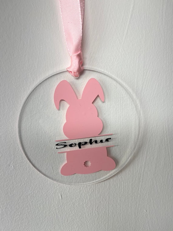 Personalised Hanging Easter Bunny  Decoration | Easter Egg Hunt | Easter Gift | Easter Treat | Easter Trail | Easter Disc Personalised