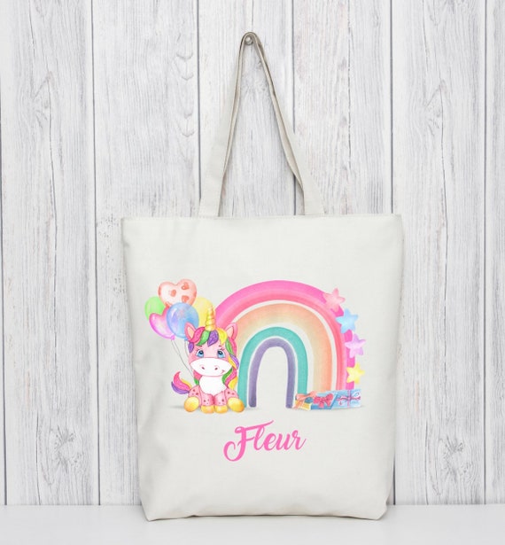 Handmade Unicorn Rainbow Tote Bag | Unircorn | Rainbow | Tote Bag | Shopping Bag | School Bag | Swimming Bag | Work Bag | Birthday Gift |