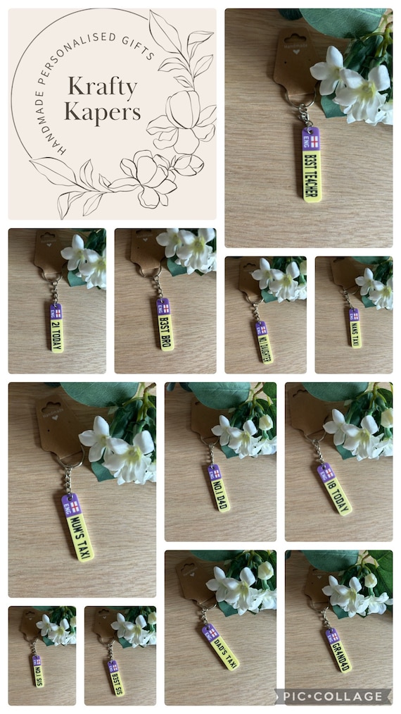 Personalised Number Plate Keyrings | Fathers Day Gift | Car Keys | Door Keys | Passing Driving Test Gift | Birthday Gift | Thank You Gift