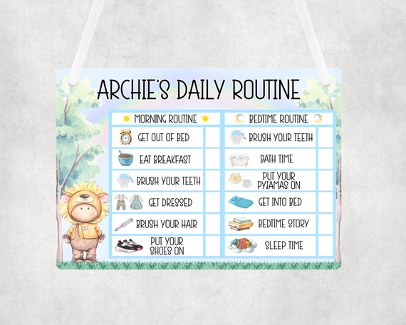 Personalised Boys Daily Morning and Bedtime Routine Chart | Children Routine | Routine Tasks For Children | Made to Order