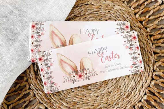 Personalised Easter Bunny Ears Chocolate Wrapper | Easter Treat | Sweet Gift | Teacher Gift | Easter Hunt Trail | Easter Gift | Easter Treat