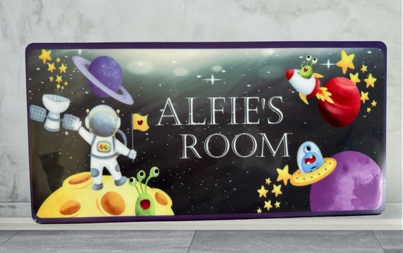 Personalised Childs Space Themed Room Sign | Astronaut Room Door Sign | Toddler Room Sign | Childs Room Sign | Bedroom Sign | Play Room Sign