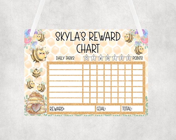 Personalised Animal Rewards Chart | Routine Tasks For Children| Bee Rewards | Princess Rewards | Space Rewards | Unicorn Rewards | Rewards