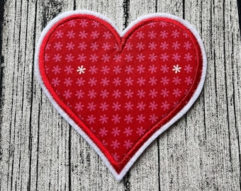 Aufnäher Herz Badge Bügelbild Applikation für Schultüte Schulanfang Herzl Herzi Herzilein