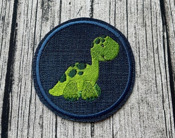 Aufnäher Dino Badge Bügelbild Applikation für Schultüte Schulanfang Dinosaurier