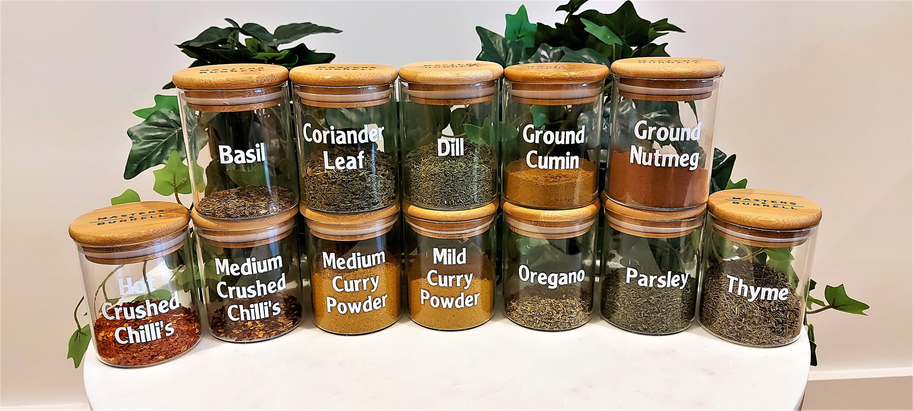 Herb spice jar labels