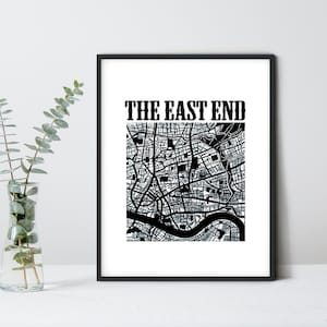 Mapa de ruas do leste de Londres. Abstrato. Assinado pelo Artista.