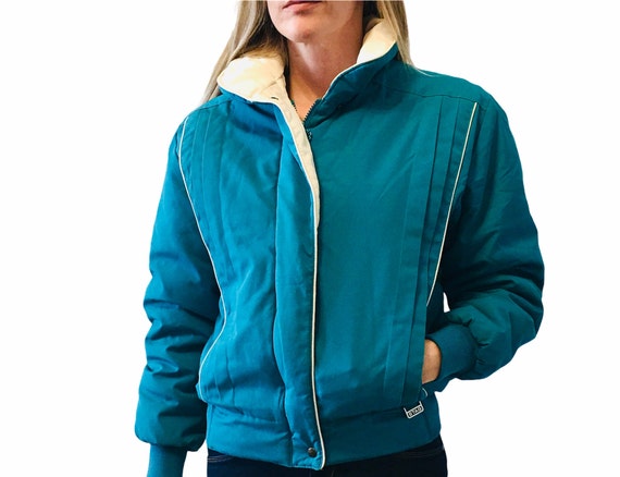 VINTAGE WHITE STAG Women’s Teal Short Ski Jacket S