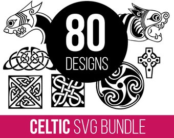 Celtic Symbols Bundle, Keltic Icon Collection Set, Irish, trinity, ancient, PNG SVG illustrator, graphic design, vector logo