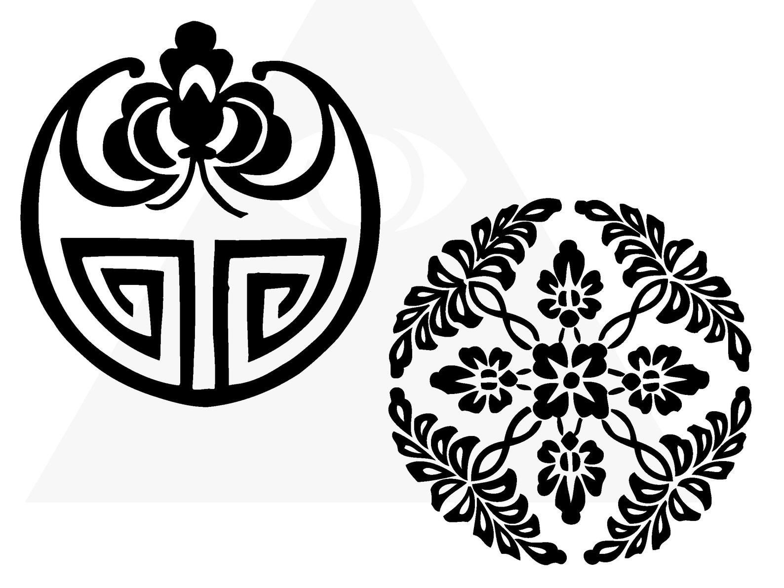 Japanese Flower Symbol Design Collection Traditional Asian Culture SVG