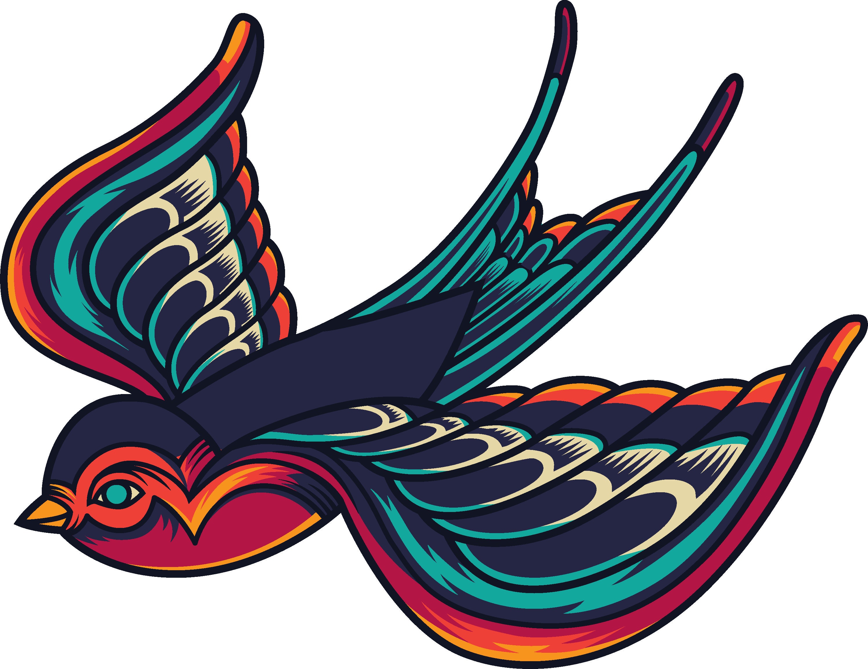 Traditional Swallow Tattoo Design Old School Sailor Jerry - Etsy Singapore Traditional Swallow Tattoo Design Old School Sailor Jerry - Etsy Singapore