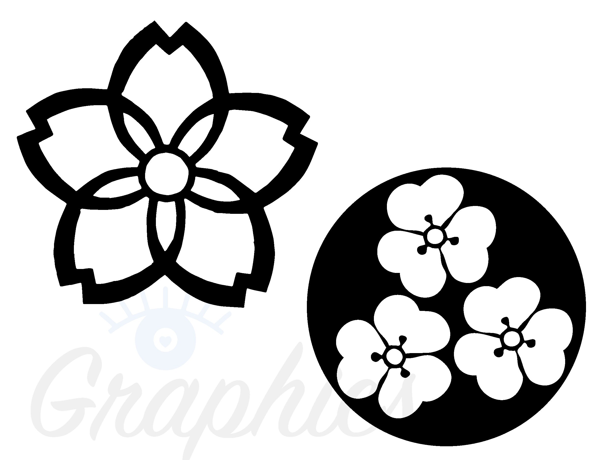 Japanese Flower Symbol Design Collection traditional asian Etsy 日本