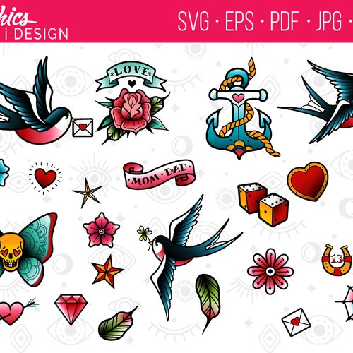 Sailor Jerry Old School Tattoo Designs SVG Stylized Neo - Etsy Hong Kong Sailor Jerry Old School Tattoo Designs SVG Stylized Neo - Etsy Hong Kong