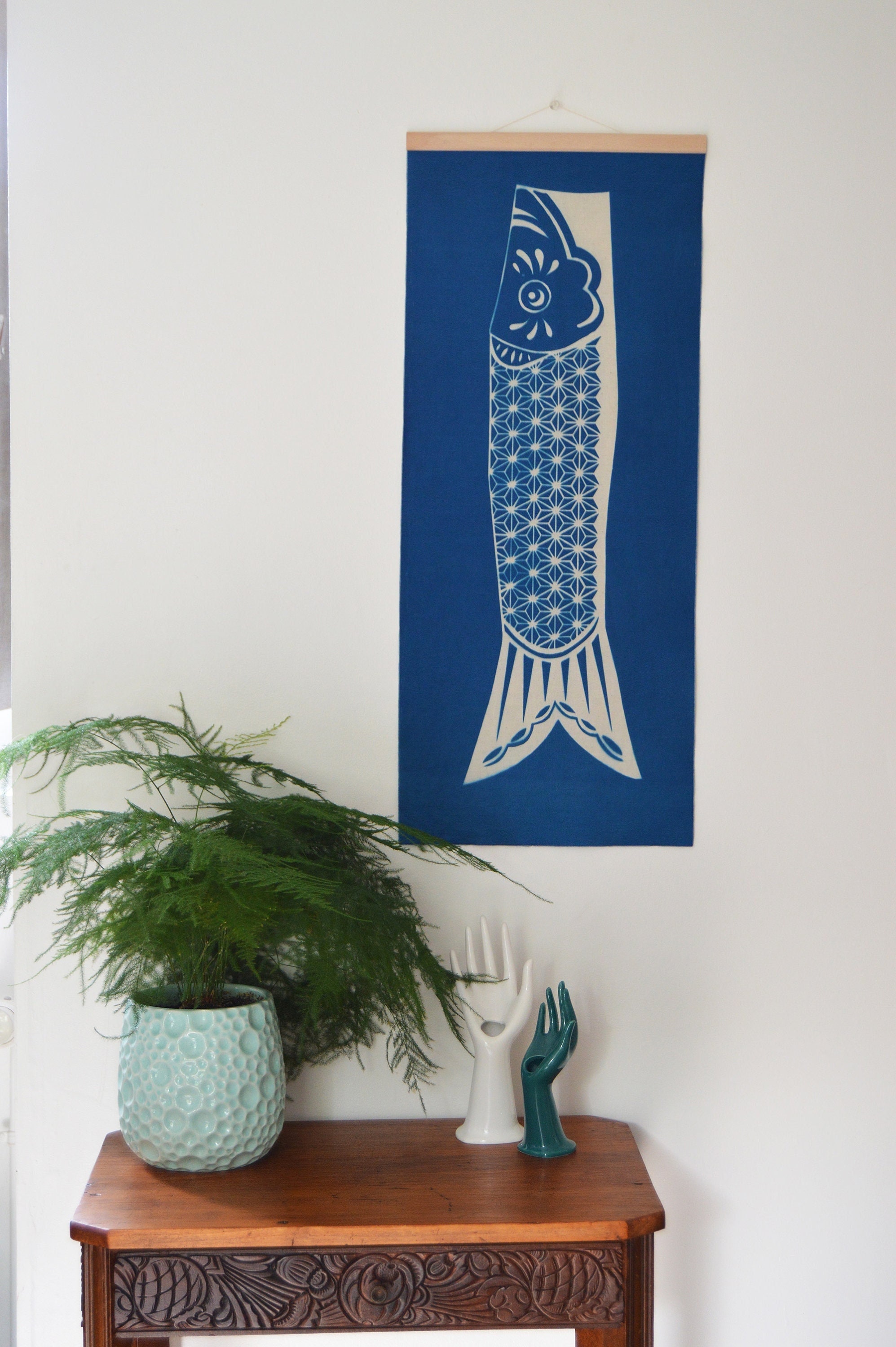 Cyanotype Sur tissu Carpe