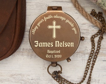 Compass, Engraved Compass, Baptism Gift, Baptism Compass, First Communion Gift Boy, Confirmation Gift, Personalized Compass, FC