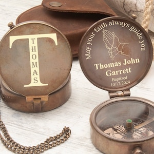 Baptism Gift, Working Compass, Personalized Nautical Compass, Permanent Laser Engraving, First Communion, Confirmation Gifts