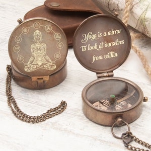 Engraved Working Compass: Yoga Lover Gift