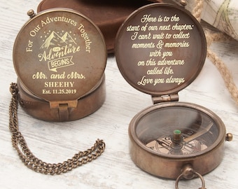 Anniversary Gifts For Him, Copper Anniversary Gifts, Unique Gifts for Couples, Photo Engraved Compass, Wedding Gifts,Gifts for boyfriend