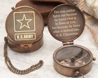 US Army Kompass mit Gravur, Deployment Geschenk, personalisierter Kompass, Geschenke für Rentner, Soldaten Geschenk, Gİfts für meinen Sohn