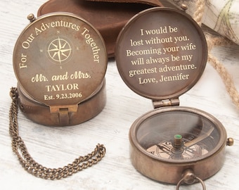 Gifts for Family, Wedding Gifts, Gift for Husband, Personalized Compass with Custom Engraving, Working Compass, Groomsmen Gift, Gift for Her