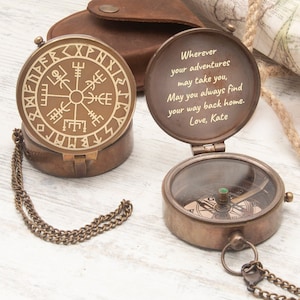 Personalized Working Functional Compass with Custom Engraving, Your Handwriting Engraved on Compass, Anniversary gifts for Him