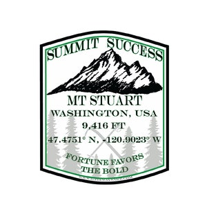 Mount Stuart Sticker | Mountain Sticker, Bumper Sticker, Car Decal, Hiking, Mountaineering, Backpacking, Vinyl Decal, Weatherproof Sticker