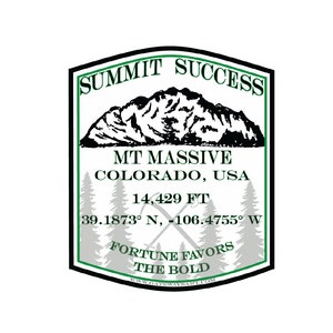 Mount Massive Sticker | Mountain Sticker, Bumper Sticker, Car Decal, Hiking, Mountaineering, Backpacking, Vinyl Decal, Weatherproof Sticker