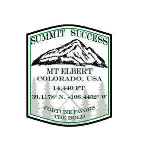 Mount Elbert Sticker | Mountain Sticker, Bumper Sticker, Hiking, Mountaineering, Backpacking, Vinyl Decal, Weatherproof Sticker