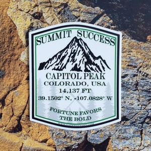 Capitol Peak | Mountain Sticker, Bumper Sticker, Car Decal, Hiking, Mountaineering, Backpacking, Vinyl Decal, Weatherproof Sticker