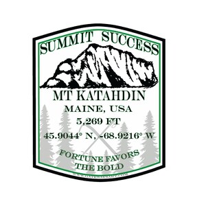 Mount Katahdin Sticker | Mountain Sticker, Bumper Sticker, Car Decal, Hiking, Mountaineering, Backpacking, Vinyl Decal, Weatherproof Sticker