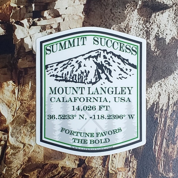 Mount Langley Sticker | Mountain Sticker, Bumper Sticker, Hiking, Mountaineering, Backpacking, Vinyl Decal, Weatherproof Sticker