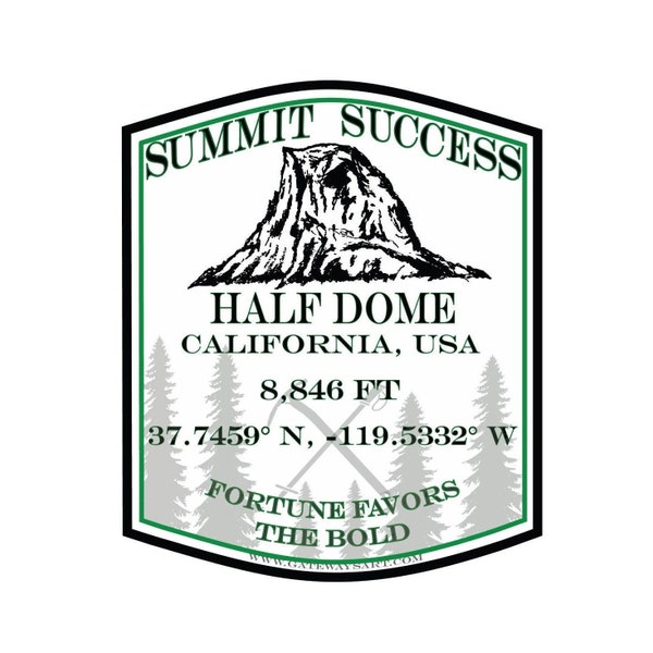 Half Dome Sticker | Yosemite, Mountain Sticker, Bumper Sticker, Hiking, Mountaineering, Backpacking, Weatherproof Sticker, Durable Vinyl