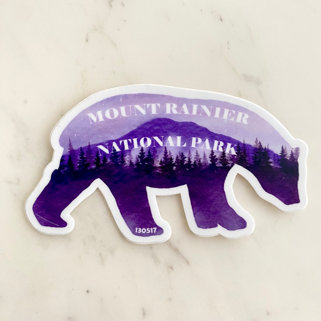 Mount Rainier Bear Sticker | Weatherproof Vinyl, Outdoors, Mountain ...