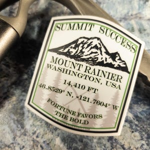 Mount Rainier Summit Success Sticker | Waterproof Vinyl Decal