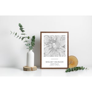 Mount Rainier Topographic Karte Poster Instant Download | Mount Rainier Topo Karte, Tahoma Poster, Karte Poster, Washington, Cascade Mountains