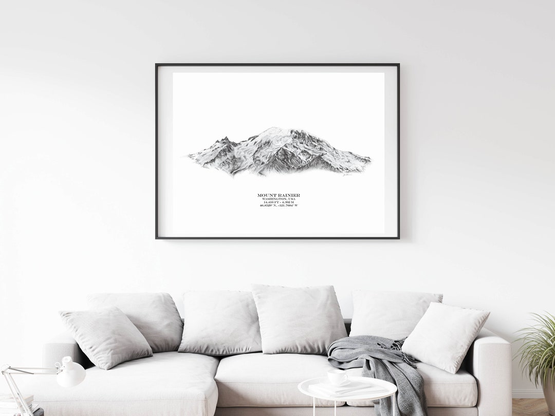 Mount Rainier Printable Poster | Mount Rainier, Washington Wall Art, Digital Download, Gift ...