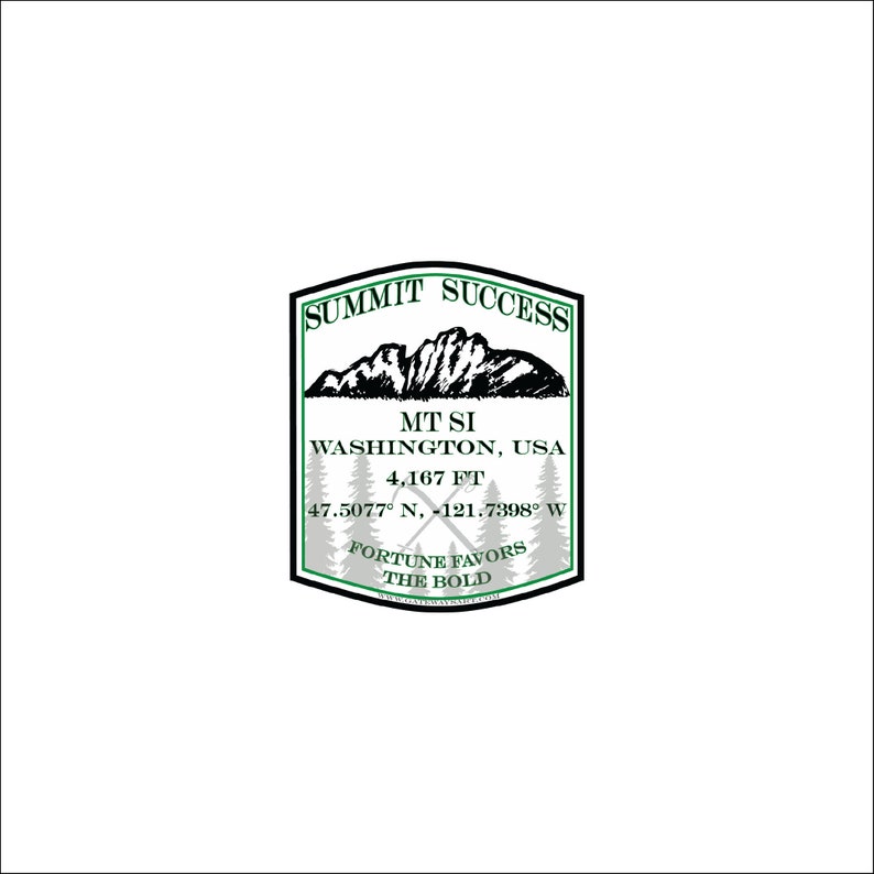 Mount Si Summit Sticker | Waterproof Vinyl Hiking Decal - Etsy