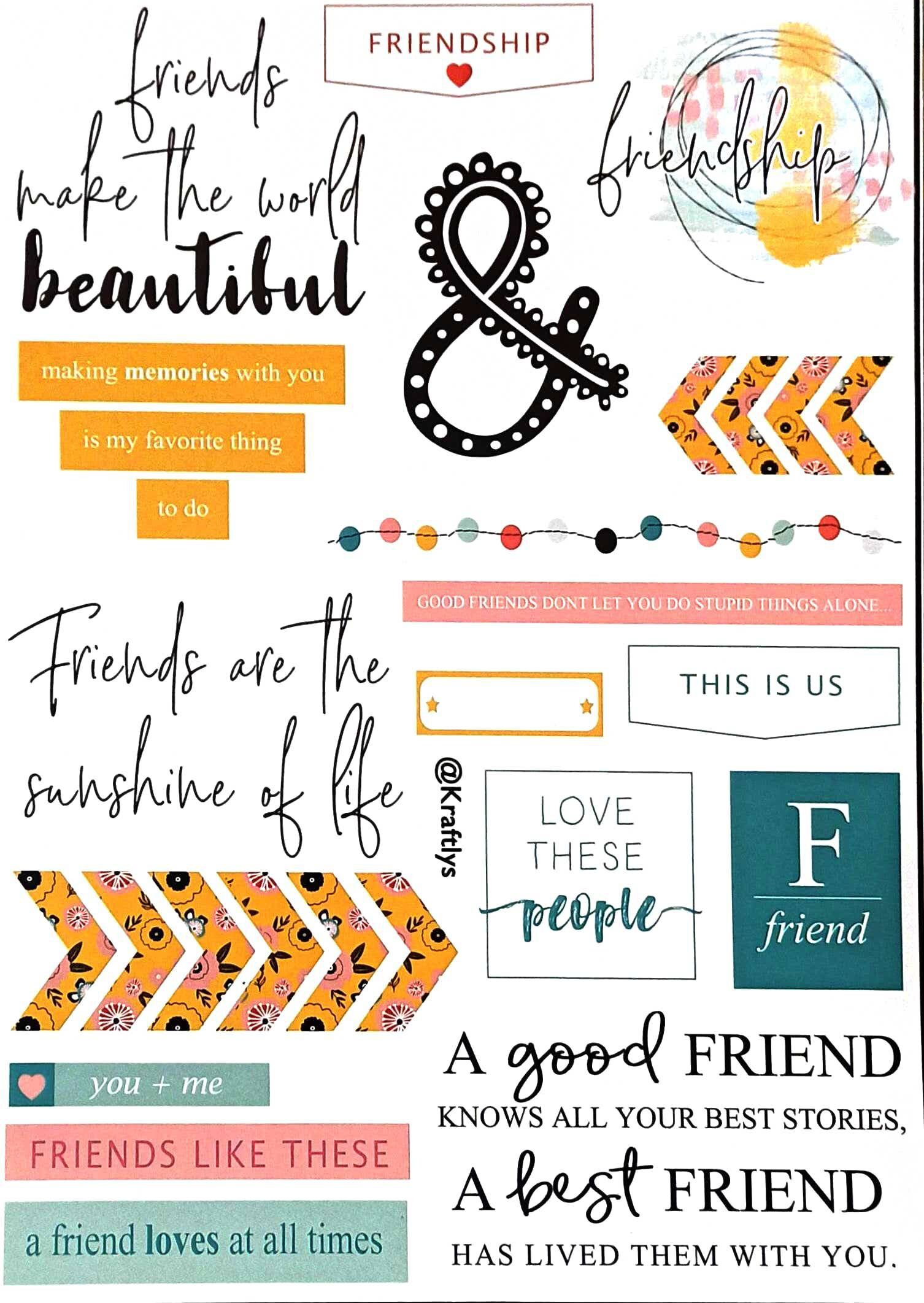 Printable friendship sheet Etsy