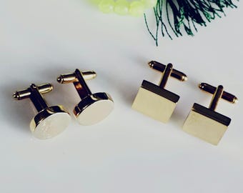 Gemelos de oro personalizados para hombre, gemelos grabados personalizados, regalo para San Valentín y para enamorados.