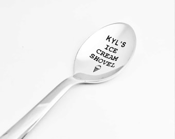 Cuchara de helado grabada personalizada, cuchara de helado con nombre personalizado para regalo, cuchara personalizada para el Día de San Valentín