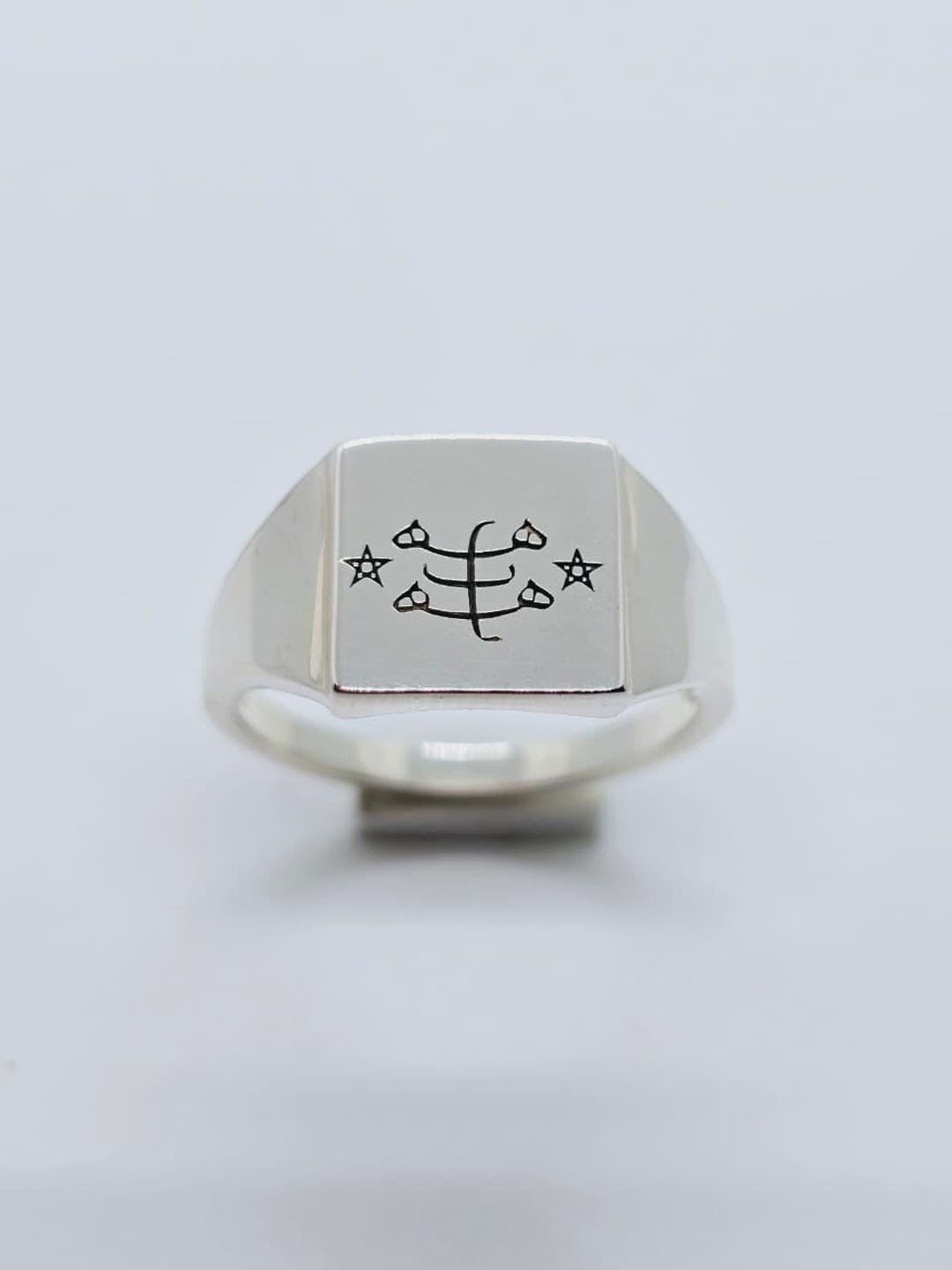 Handmade 925 Silver Signet Ring , Arabic Calligraphy – Baha'i Symbol ...