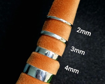 925スターリングシルバーの結婚指輪、コンフォートフィットリング（2mm、3mm、4mm、6mm）、ミニマリストリング、男女兼用、カスタマイズ可能なハンドメイドジュエリー