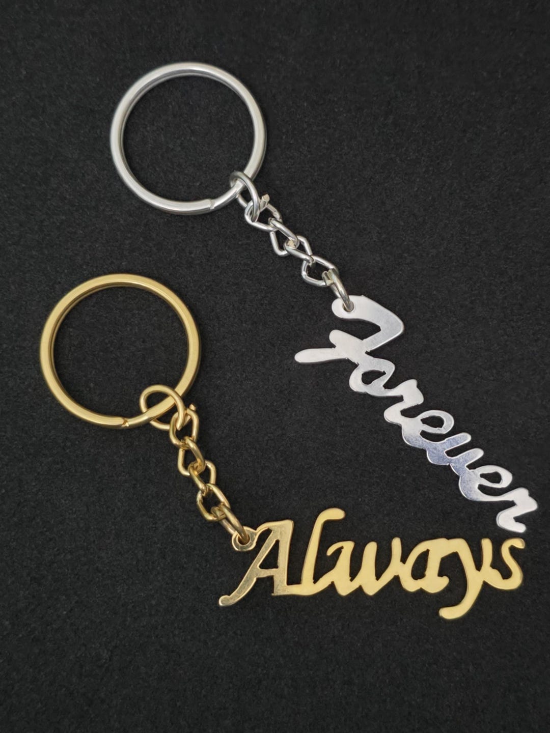 Custom Name Keychain Personalized Keychain Gold or Silver Tone. Name ...