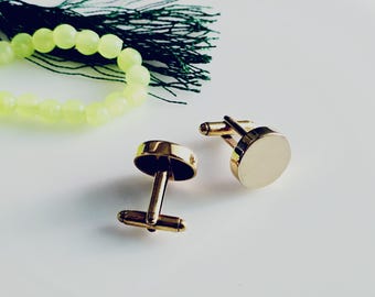 Gemelos de oro personalizados para hombre, gemelos de oro personalizados, regalo para San Valentín y enamorados.